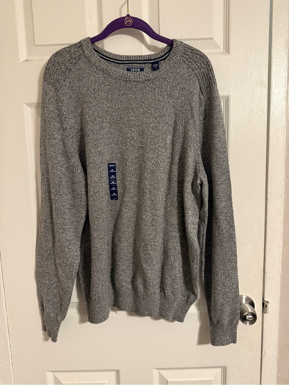 Izod Men's Heather Gray Crewneck Pullover Sweater